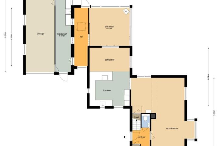 Plattegrond – Kerklaan 5, Marum