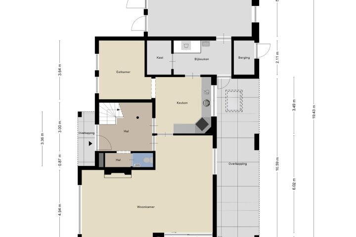 Plattegrond – Kerklaantje 1, Nederasselt