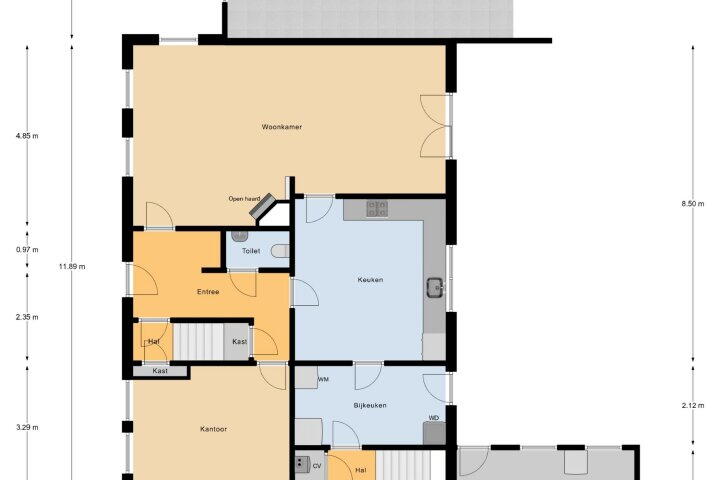 Plattegrond – Kerkstraat 18, Rucphen