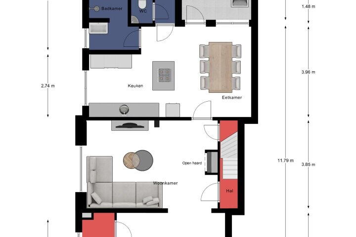 Plattegrond – Kerkstraat 58, Panningen