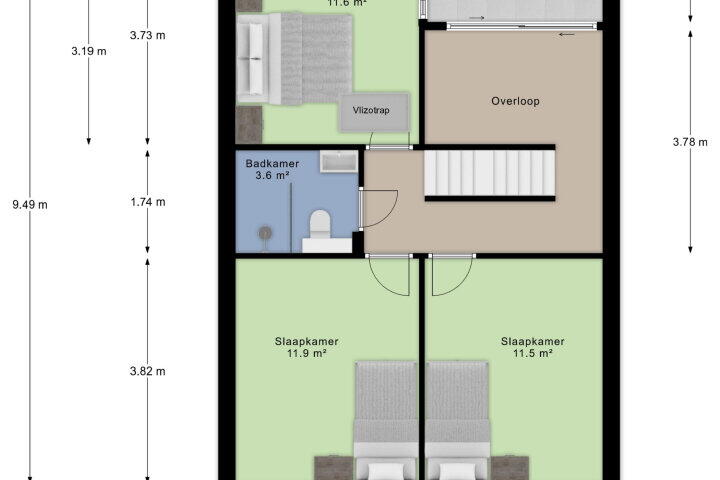 Plattegrond – Kersenbongerd 18, Huissen