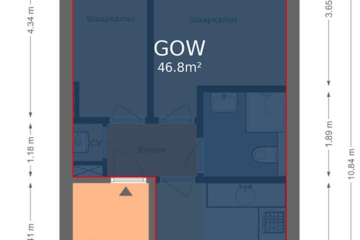 Plattegrond – Kinkerstraat 374 4, Amsterdam