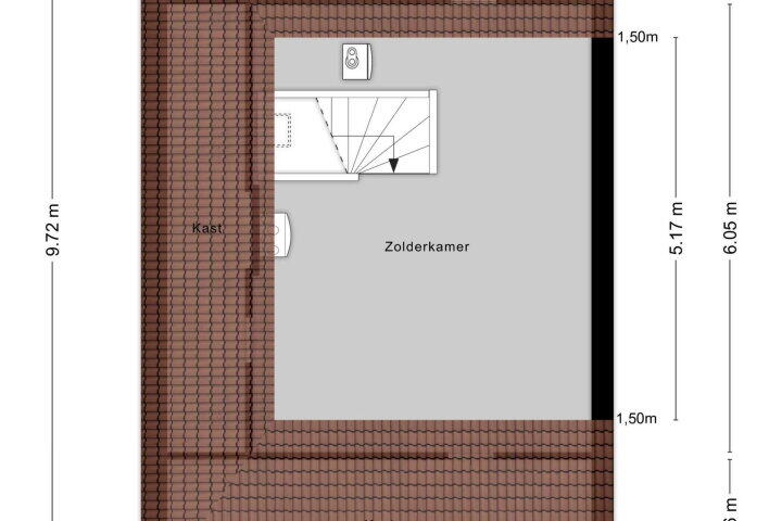 Plattegrond – Klaphek 11 A, Huissen