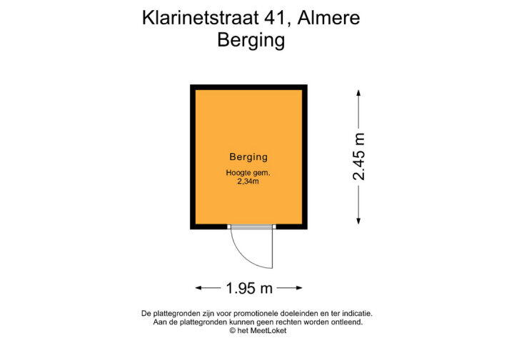 Plattegrond – Klarinetstraat 41, Almere