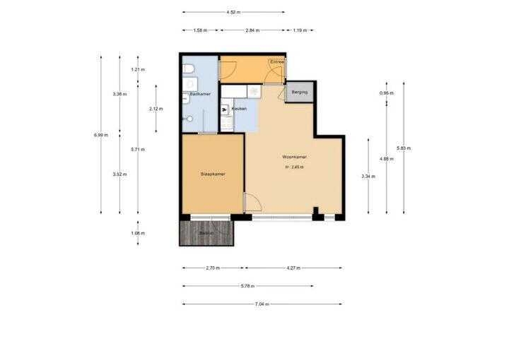 Plattegrond – Kloekhorststraat 239, Amsterdam
