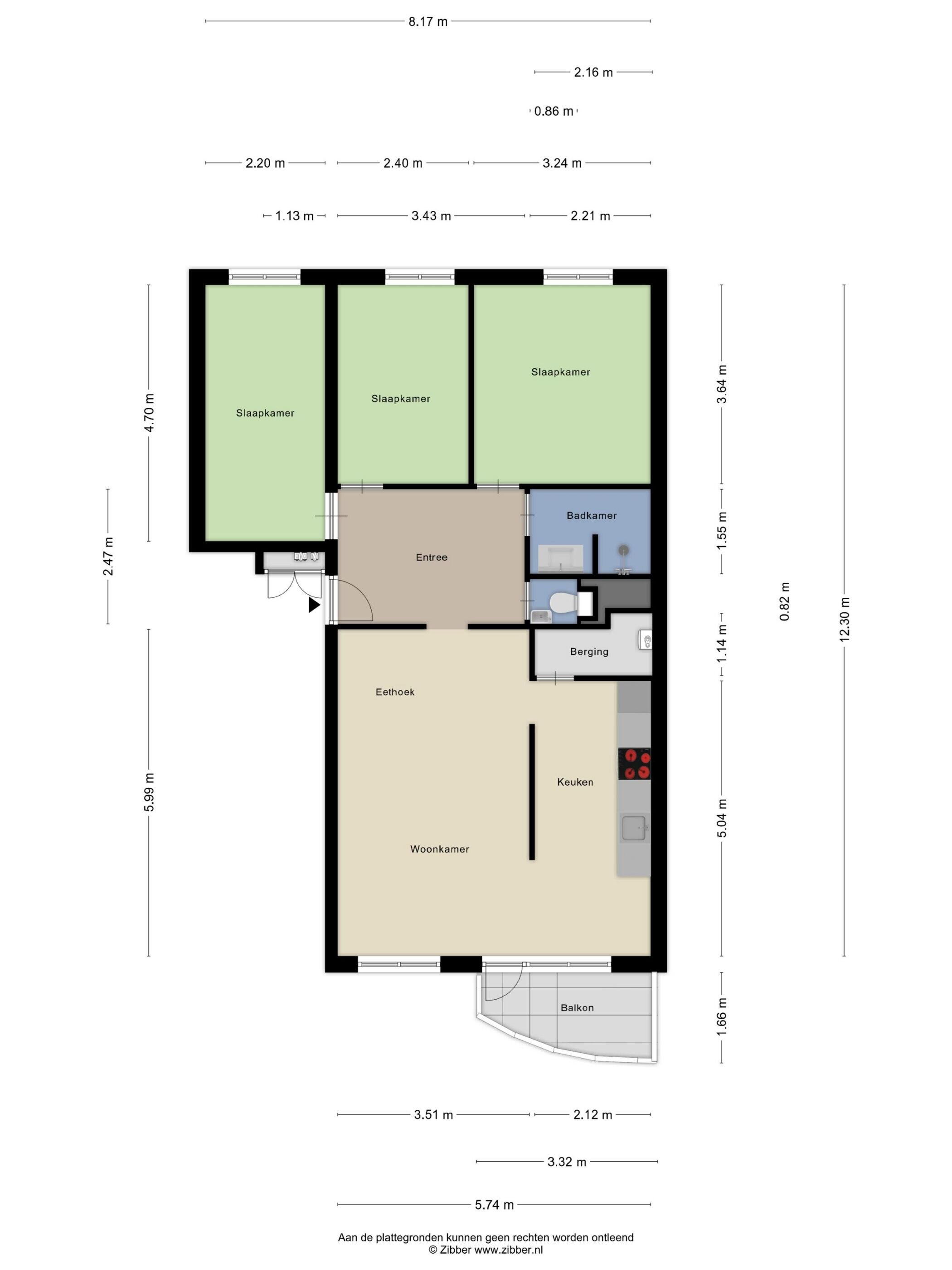Plattegrond 1 - Kloekhorststraat 309, Amsterdam