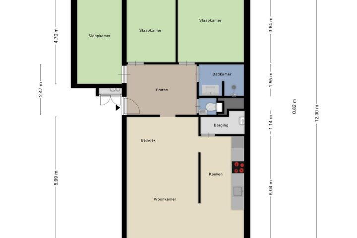 Plattegrond – Kloekhorststraat 309, Amsterdam