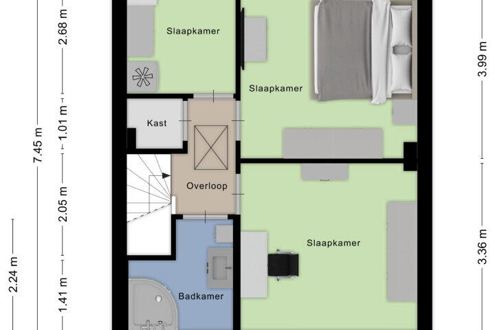 Plattegrond – Klooslaan 15, Roosendaal