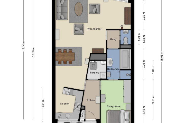 Plattegrond – Kloosterstraat 62, Roosendaal