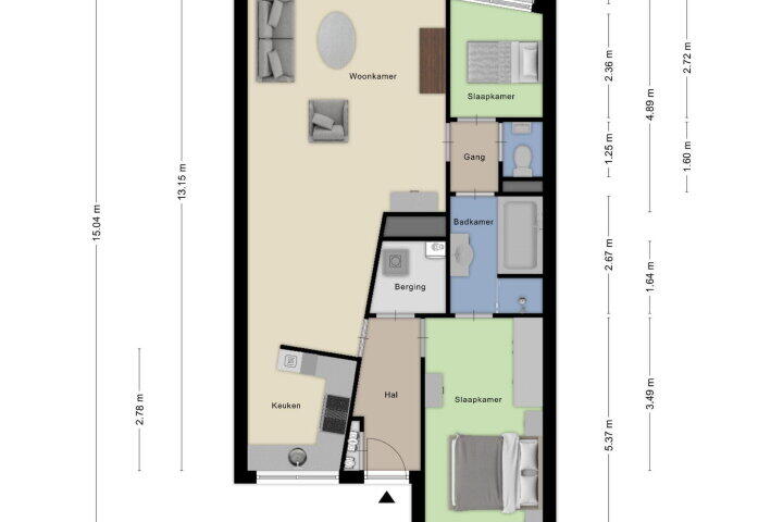 Plattegrond – Kloosterstraat 62, Roosendaal