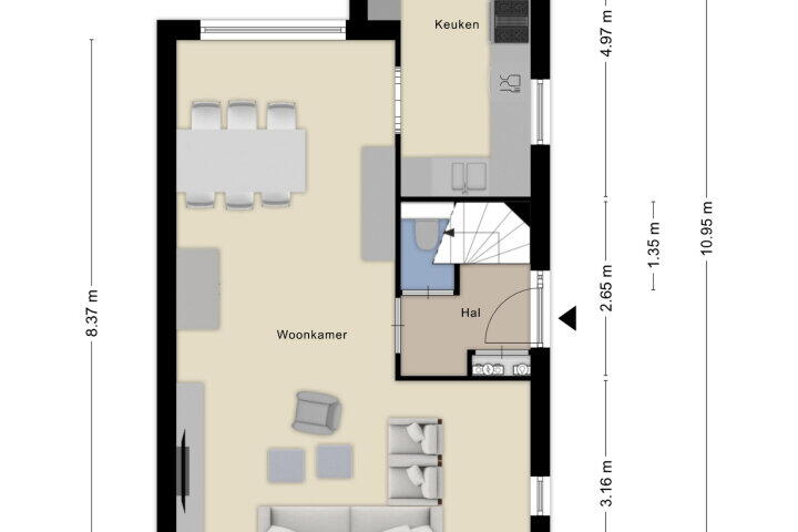 Plattegrond – Kloosterstraat 9 A, Wouw