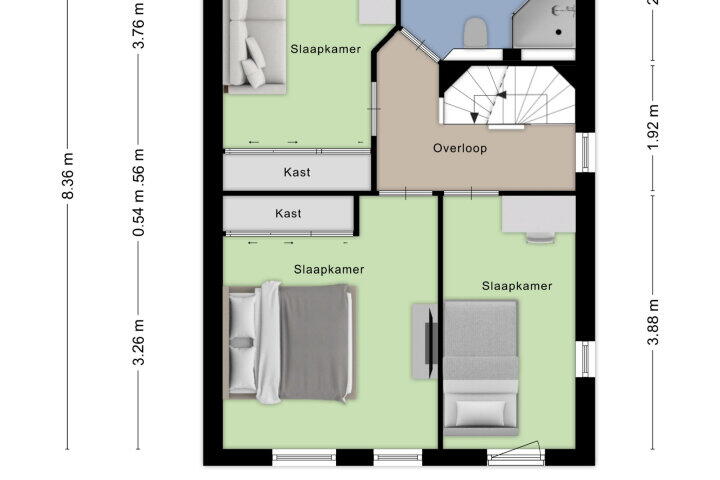 Plattegrond – Kloosterstraat 9 A, Wouw
