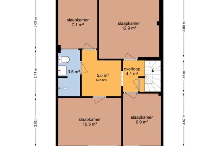 Plattegrond – Knottenplat 48, Eelde