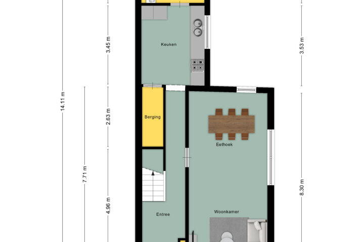 Plattegrond – Koelestraat 12, Oud Gastel