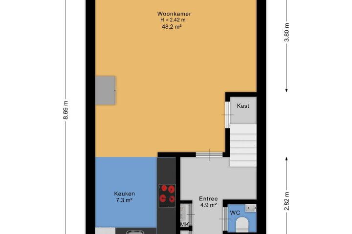 Plattegrond – Koggenland 306, Purmerend