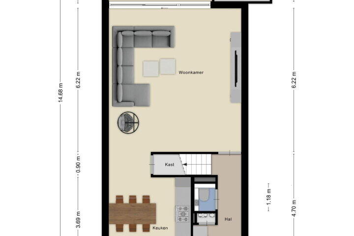 Plattegrond – Kokhaanhof 8, Den Haag