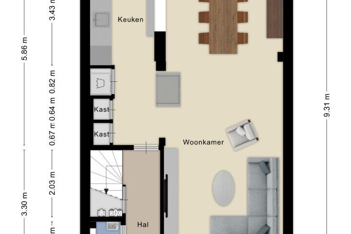 Plattegrond – Kolfwei 27, Wouw