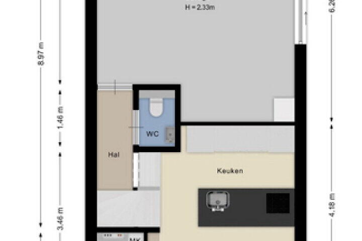 Plattegrond – Kolhornkade 13, Amersfoort