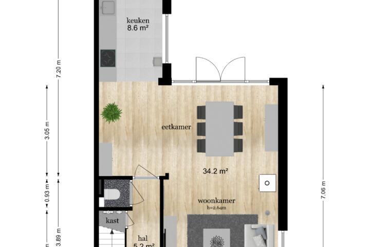 Plattegrond – Koningin-Emmalaan 10, Leersum