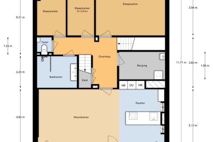 Plattegrond – Koningin Wilhelminalaan 428, Voorburg
