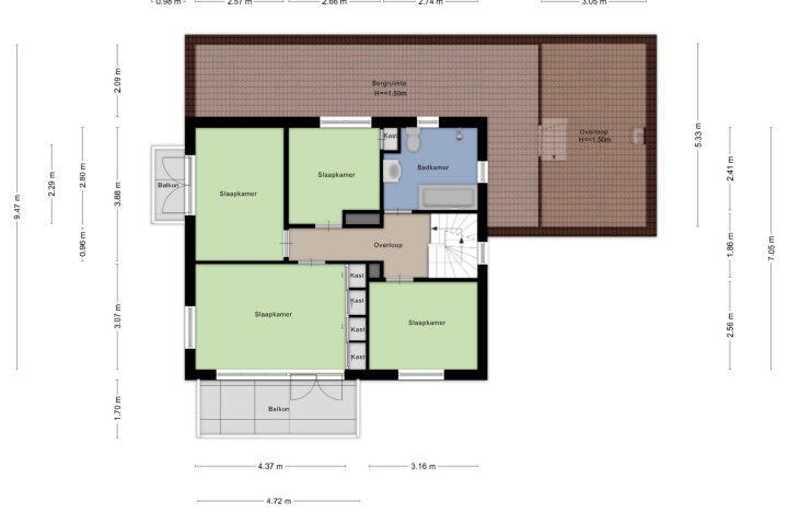 Plattegrond – Koningstraat 6, Beuningen Gld