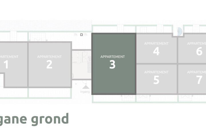 Plattegrond – Begane grond (Bouwnr. ) 3, Vriezenveen