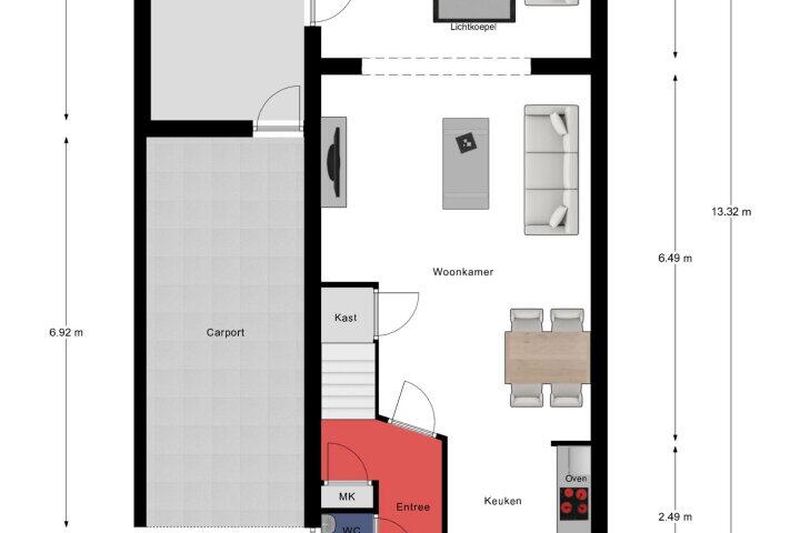 Plattegrond – Korenbloemstraat 24, Maasbree