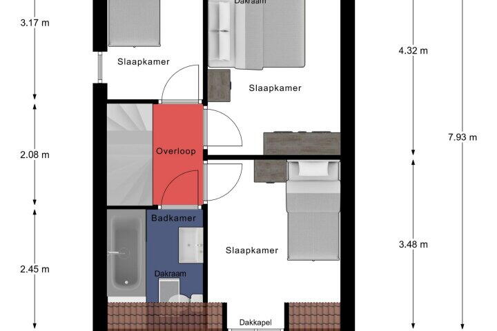 Plattegrond – Korenbloemstraat 24, Maasbree
