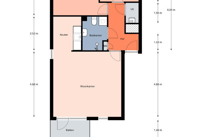 Plattegrond – Korenbloemstraat 44, Nijmegen