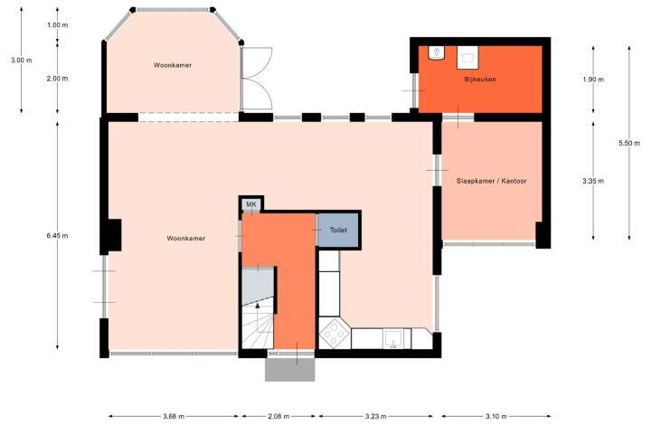 Plattegrond – Korenbloemstraat 5, Vries