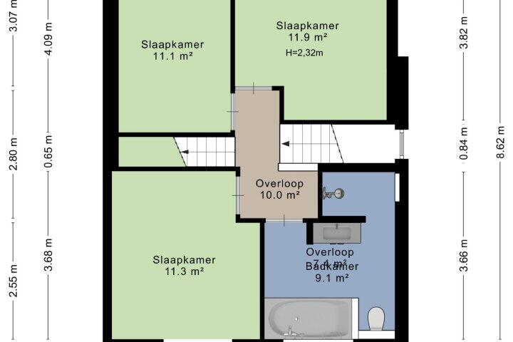 Plattegrond – Korhoenstraat 4, Nijmegen