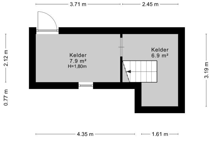 Plattegrond – Korhoenstraat 4, Nijmegen