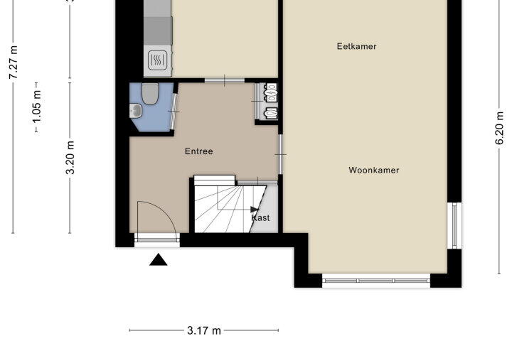 Plattegrond – Korte Bredestraat 40, Nijmegen