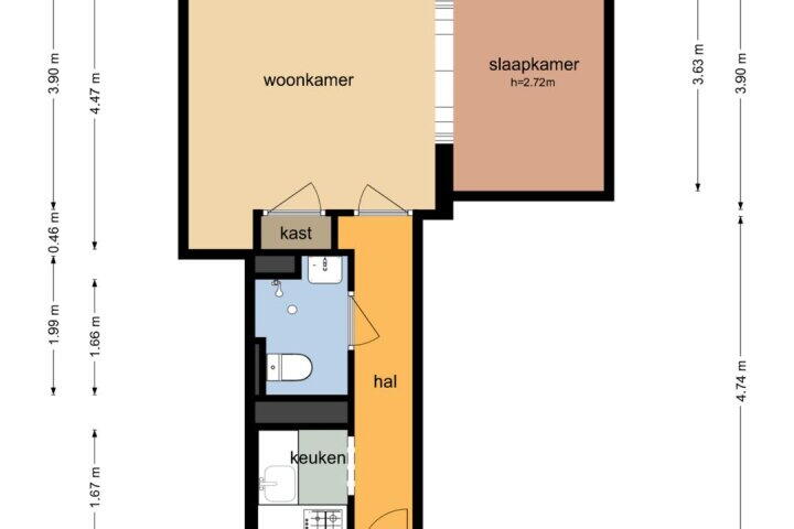 Plattegrond – Korte Geuzenstraat 601 Amsterdam, Amsterdam