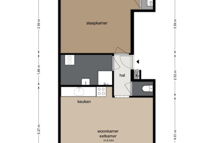 Plattegrond – Korte Leidsedwarsstraat 33 B, Amsterdam