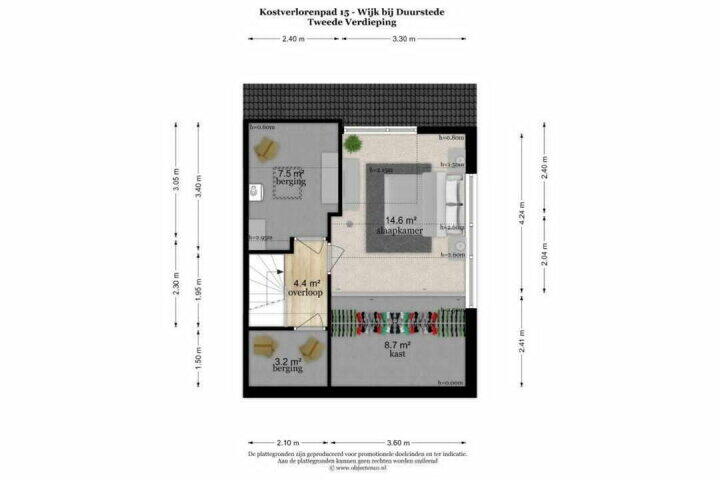 Plattegrond – Kostverlorenpad 15, Wijk bij Duurstede