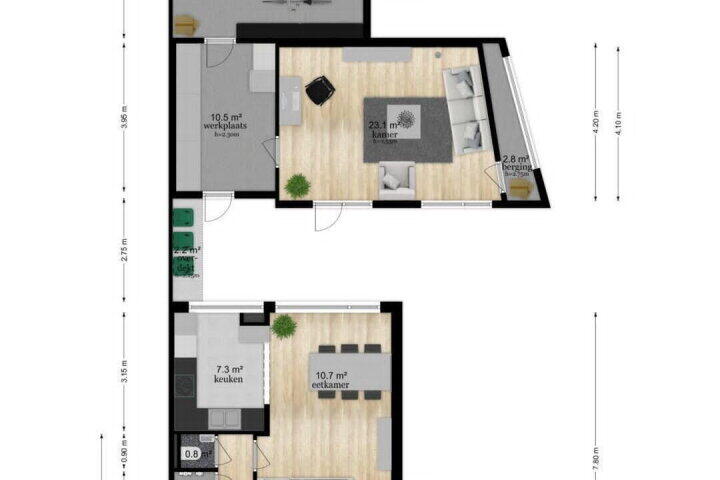 Plattegrond – Kostverlorenpad 15, Wijk bij Duurstede