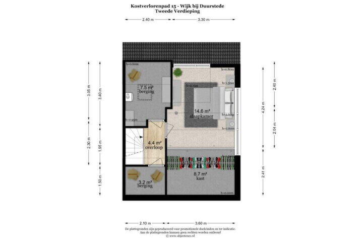 Plattegrond – Kostverlorenpad 15, Wijk bij Duurstede