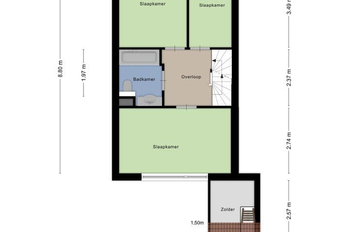 Plattegrond – Kraaijenberg 7308, Wijchen