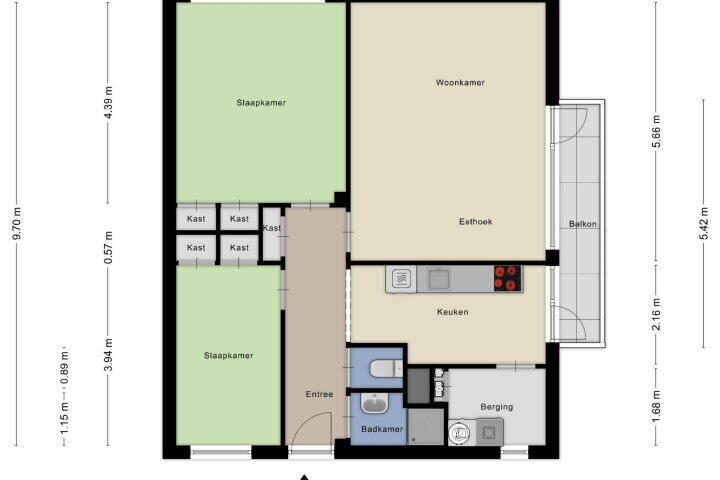 Plattegrond – Kremersdreef 2 C, Maastricht