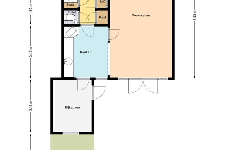 Plattegrond – Kringgreppelstraat 133, Oosterwolde
