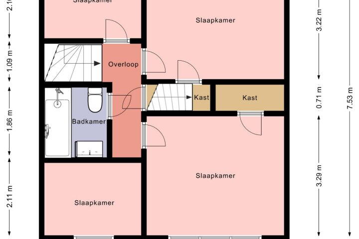 Plattegrond – Kringgreppelstraat 133, Oosterwolde