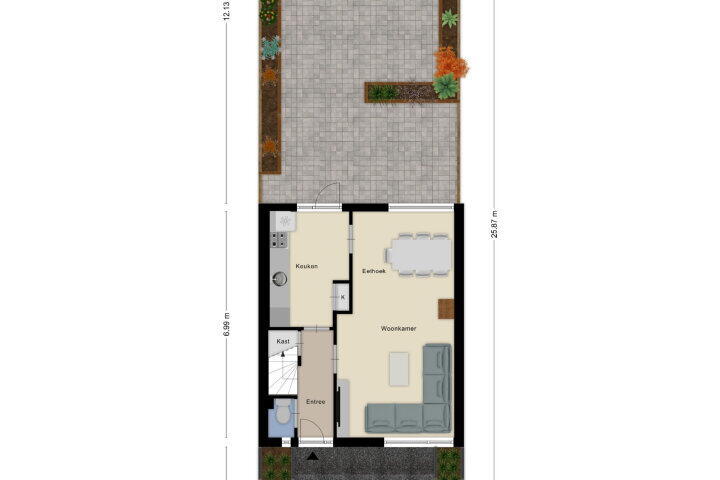 Plattegrond – Kroevenlaan 46, Roosendaal
