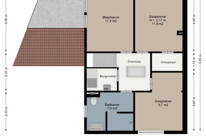Plattegrond – Kromgouw 78, Almere