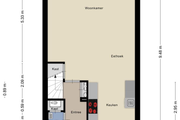 Plattegrond – Kroonenburg 74, Amersfoort