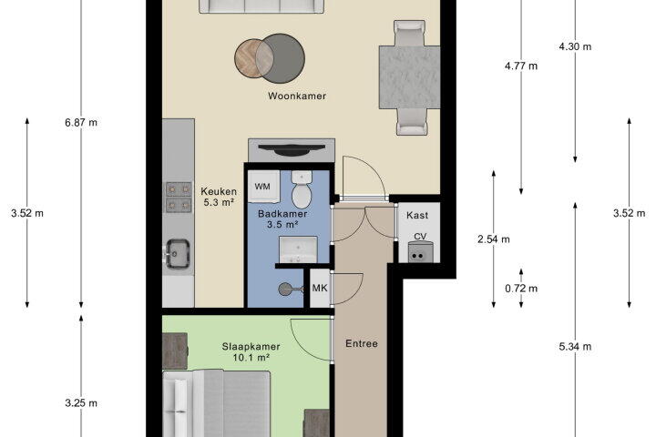 Plattegrond – Kroonse Wal 39, Arnhem