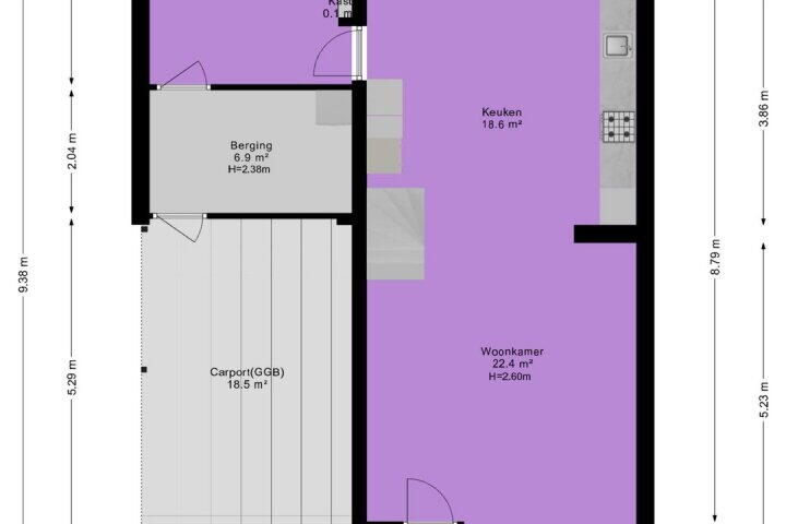 Plattegrond – Kruisspoel 8, Emmer-Compascuum