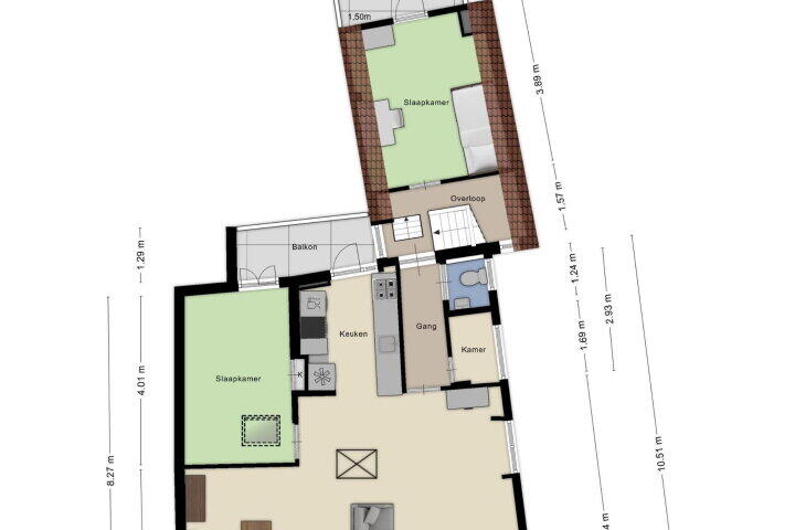 Plattegrond – Kruisstraat 29, Haarlem