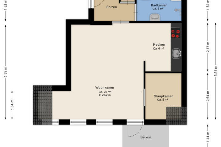 Plattegrond – Kruisstraat 43, Hoogeveen