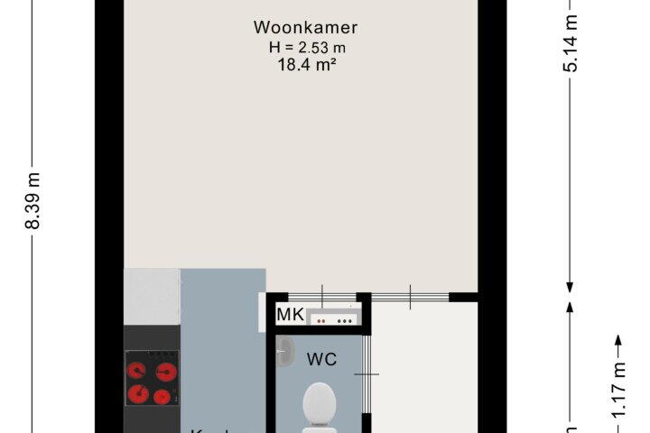 Plattegrond – Kruisstraat 71, Oldemarkt